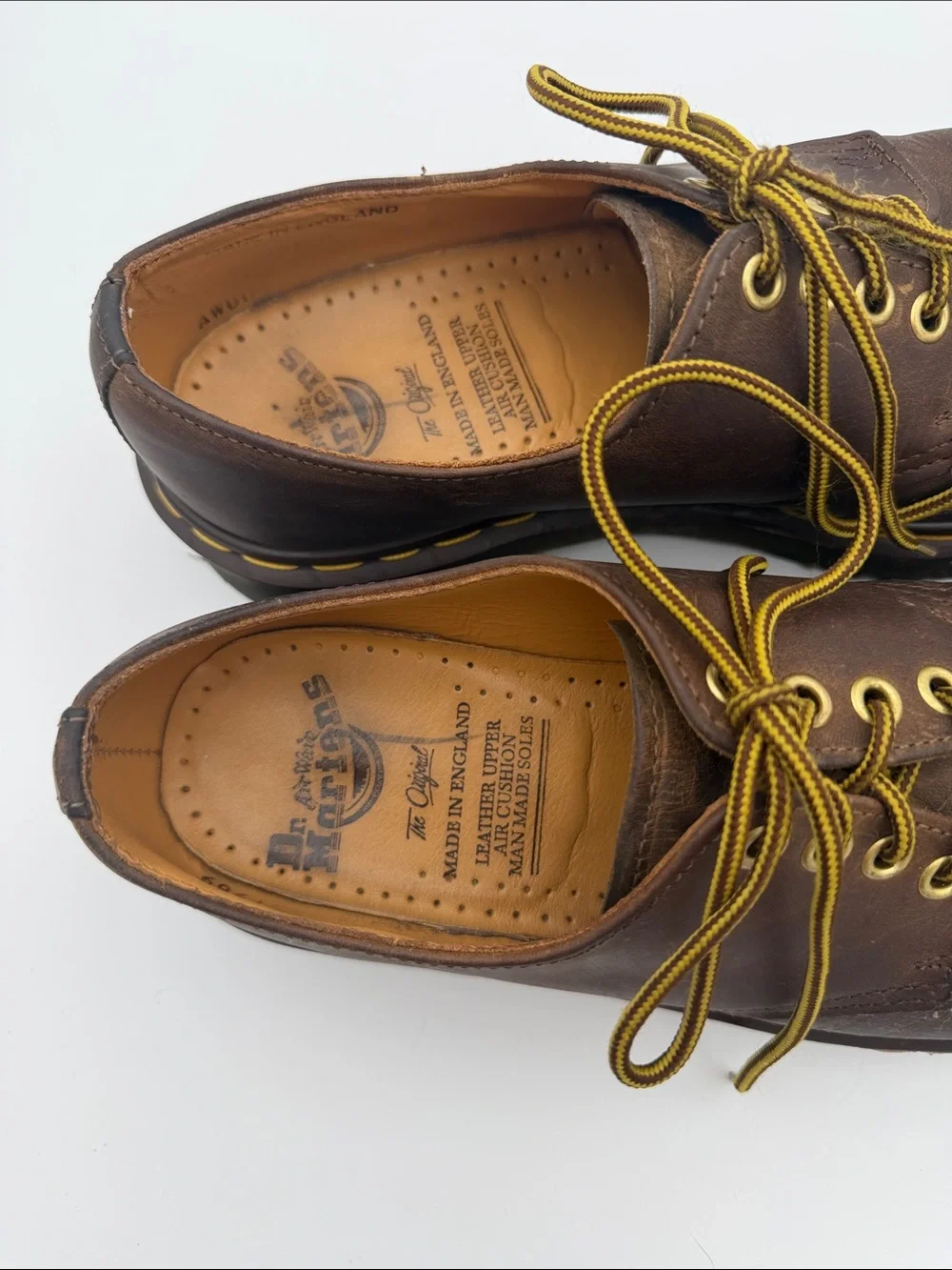 Vintage Dr. Martens Made in England Aztec Crazy Horse 1561 4 Hole Brown Oxford 6